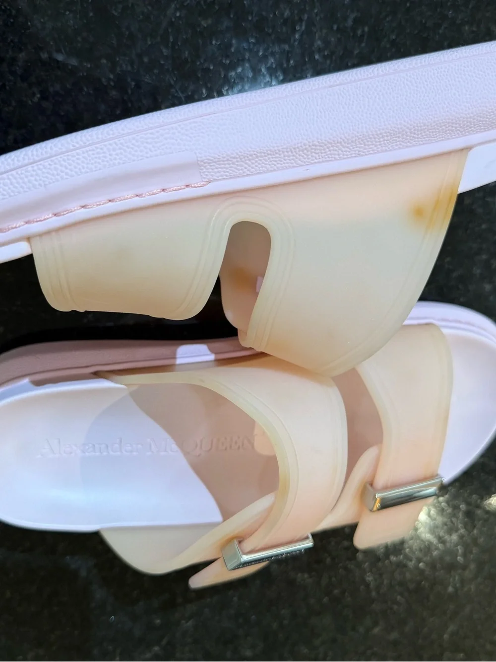 Alexander McQueen Peach to Pink Ombre Jelly Slide Sandals